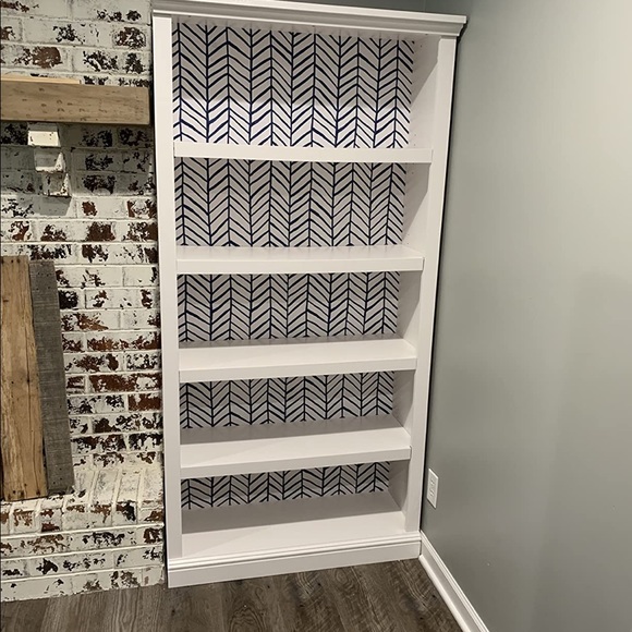 Peel & Stick Wallpaper Herringbone Navy Blue (x2) - Picture 6 of 16